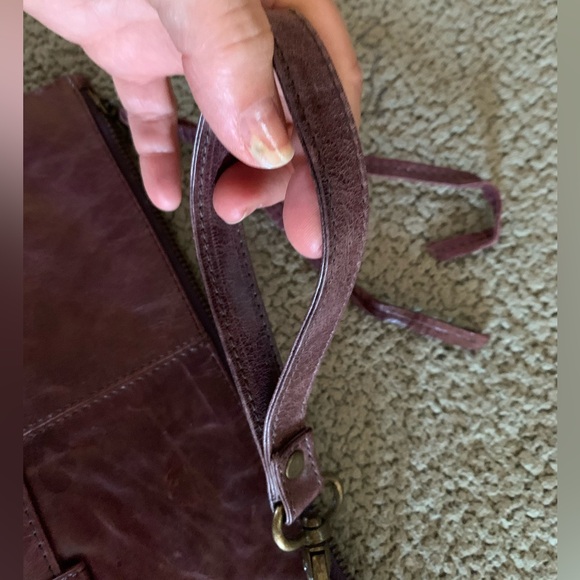 LATICO Purple Genuine Leather Clutch BAG Large Wristlet removable strap handle - Picture 7 of 13